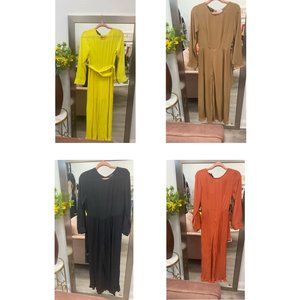 One piece jumpsuit for women Casual long sleeve ground neck wide leg pant romper